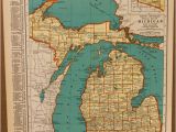 Centerline Michigan Map Rare Antique Detroit Michigan Map 1920 Vintage Collectible Map