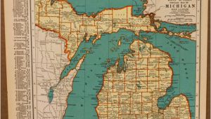 Centerline Michigan Map Rare Antique Detroit Michigan Map 1920 Vintage Collectible Map