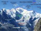 Chamonix France Map Routes Up Mont Blanc Mountaineering Climbing Mont Blanc Mont