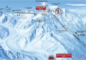 Chamonix France Ski Map La Vallee Blanche 20km Off Piste Route Chamonet Com