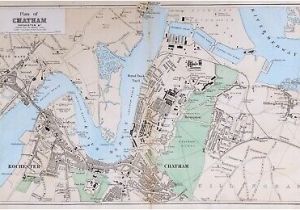 Chatham England Map 1769 Kent andrews Dury Herbert Antique Map original