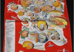 Cheese Map France Vintage French Cheeses Map Kitchen towel Ebay