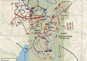 Civil War Battles In Georgia Map Map Of the Basic Troop Movements During the Battle Of Wilson S Creek