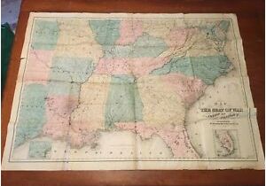 Civil War Battles In Texas Map Map Of the Seat Of War American Conflict 1866 Hand Colored Civil War