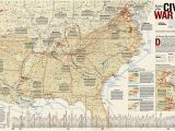 Civil War In Tennessee Map Battles Of the Civil War Wall Map 35 75 X 23 25 Inches Shop