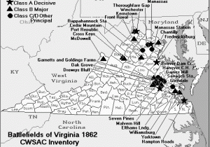 Civil War In Tennessee Map Civil War Virginia 1862 Map Of Battles