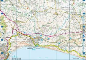 Coast to Coast Walk England Map south West Coast Path Dorset A Z Adventure atlas ordnance