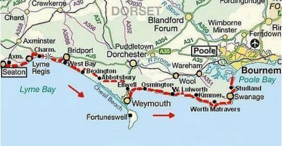 Coast to Coast Walk England Map south West Coast Path Dorset Jurassic Coast
