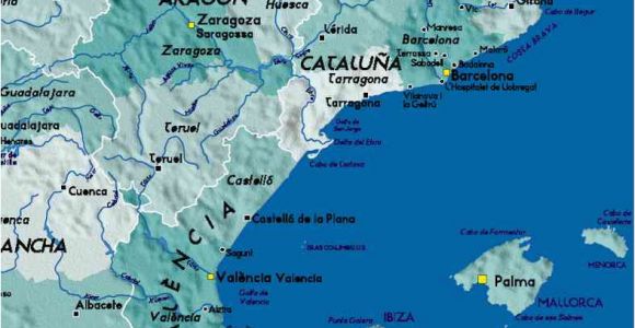 Coastal Map Of Spain Detailed Map Of East Coast Of Spain Twitterleesclub