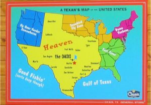 Colleges Texas Map A Texan S Map Of the United States Featuring the Oasis Restaurant