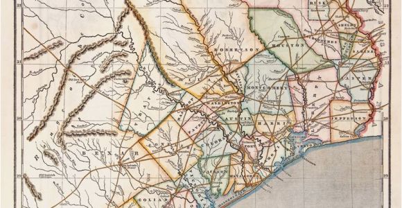 Colony Texas Map Republic Of Texas by Sidney E Morse 1844 This is A Cerographic