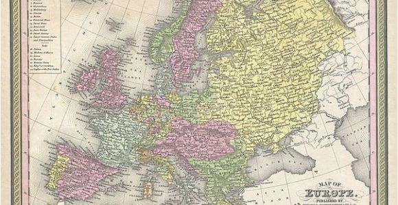 Color Coded Map Of Europe File 1850 Mitchell Map Of Europe Geographicus Europe