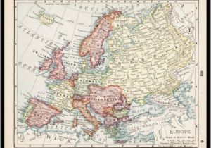 Color In Europe Map Small Antique Europe Map Of Europe European Map Wall Decor