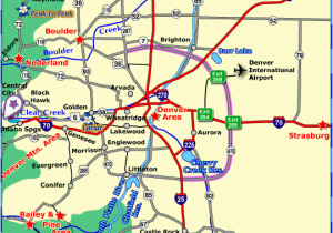 Colorado attractions Map towns within One Hour Drive Of Denver area Colorado Vacation Directory