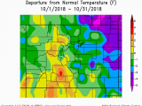 Colorado Average Temperature Map October Climate Review and November Preview