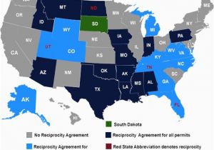 Colorado Ccw Reciprocity Map Reciprocity Map Lovely 43 Unique States with Reciprocity Agreements