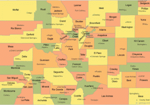 Colorado City Map with Counties Map Colorado County Map