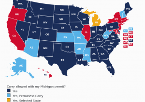 Colorado Concealed Carry Reciprocity Map Michigan Concealed Carry Gun Laws Uscca Ccw Reciprocity Map Last