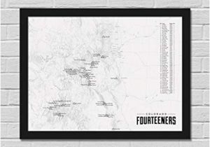 Colorado Fourteeners Map Amazon Com Best Maps Ever 58 Colorado 14ers Map Framed 18×24 Poster