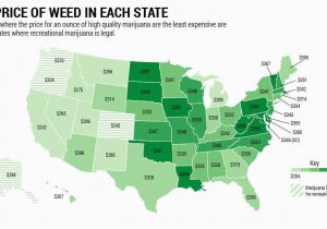 Colorado Marijuana Dispensary Map All 50 States Ranked by the Cost Of Weed Hint oregon Wins