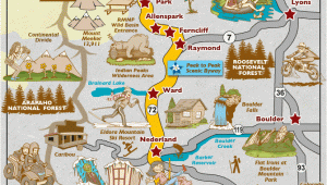 Colorado Points Of Interest Map Peak to Peak Scenic byway Map Colorado Vacation Directory Rocky