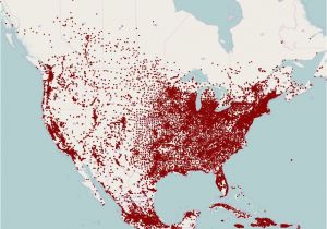 Colorado Population Density Map Mapped Population Density with A Dot for Each town