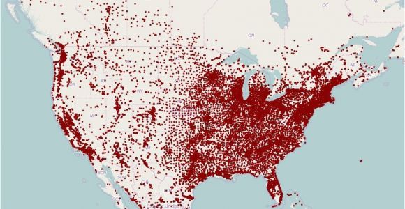 Colorado Population Density Map Mapped Population Density with A Dot for Each town