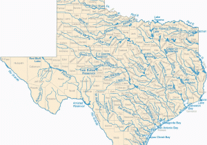 Colorado River Location On Map Map Of Texas Lakes Streams and Rivers