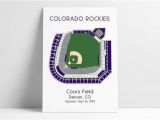 Colorado Rockies Stadium Map Colorado Rockies Mlb Stadium Map Coors Field Ballpark Map Etsy