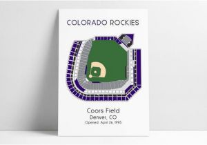 Colorado Rockies Stadium Map Colorado Rockies Mlb Stadium Map Coors Field Ballpark Map Etsy