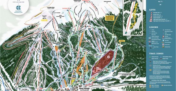 Colorado Ski areas Map Copper Winter Trail Map