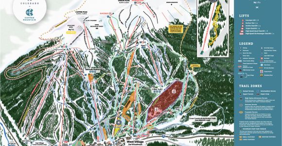 Colorado Ski Map Locations Copper Winter Trail Map