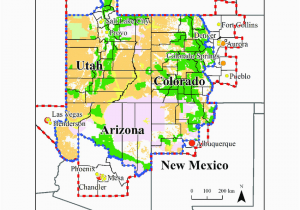Colorado Springs City Limits Map Map Of the Colorado Plateau Region with State and County Borders