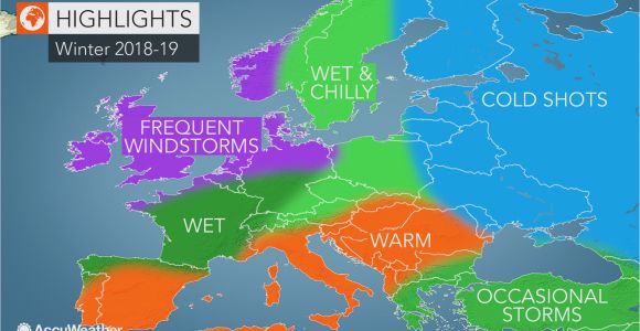 Colorado Springs Weather Map Accuweather S Europe Winter forecast for the 2018 2019 Season