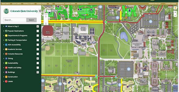 Colorado State University Campus Map top Colorado State University Map Galleries Printable Map New