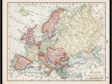 Colored Map Of Europe Small Antique Europe Map Of Europe European Map Wall Decor