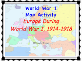 Colored Map Of Europe Ww1 Map Activity Europe During the War 1914 1918 social