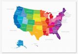 Coloured Map Of Canada Bright and Colorful Map Of the United States Englishmuffinshop On