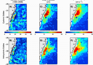 Contour Map Of England Eddy Contour Map Showing A B the total Number Of Eddies C D