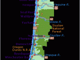 Coos Bay oregon Map Simple oregon Coast Map with towns and Cities oregon Coast In