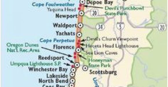 Coos Bay oregon Map Simple oregon Coast Map with towns and Cities oregon Coast In