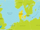Copenhagen Map Europe Denmark Physical Wall Map Denmark On Map Of World