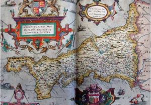 Cornwall On Map Of England Tudor Map Of Cornwall 1579 Christopher Saxton the
