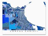 Corpus Christi On Texas Map Amazon Com Corpus Christi Map Print Texas Usa City Street Art