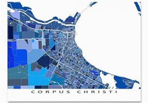 Corpus Christi On Texas Map Amazon Com Corpus Christi Map Print Texas Usa City Street Art