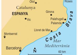 Costa Brava Spain Map Map Of Costa Brave and Travel Information Download Free Map Of