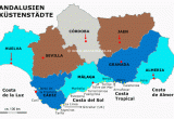 Costa Del sol Spain Map Die Regionen Provinzen andalusien Karte Sudspanien