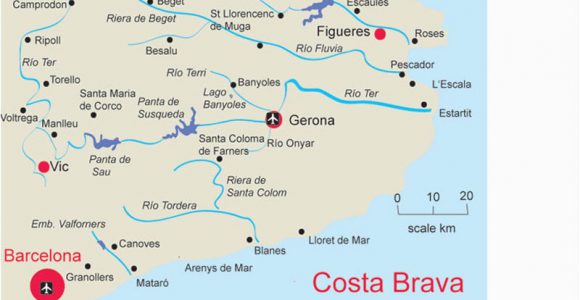 Costa Dorada Spain Map Map Of Costa Brave and Travel Information Download Free Map Of