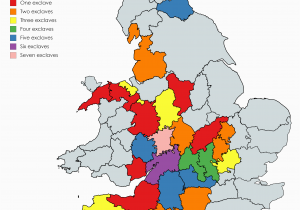 Counties In England Map Historic Counties Of England Wales by Number Of Exclaves