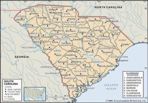 Counties In Georgia Map with Cities State and County Maps Of south Carolina